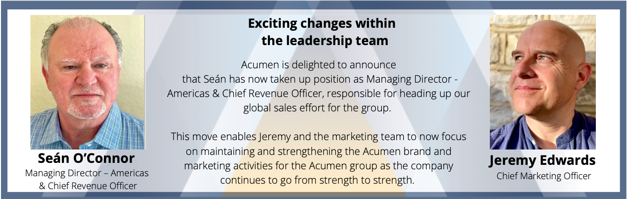 Acumen Announces Exciting Changes Within The Leadership Team