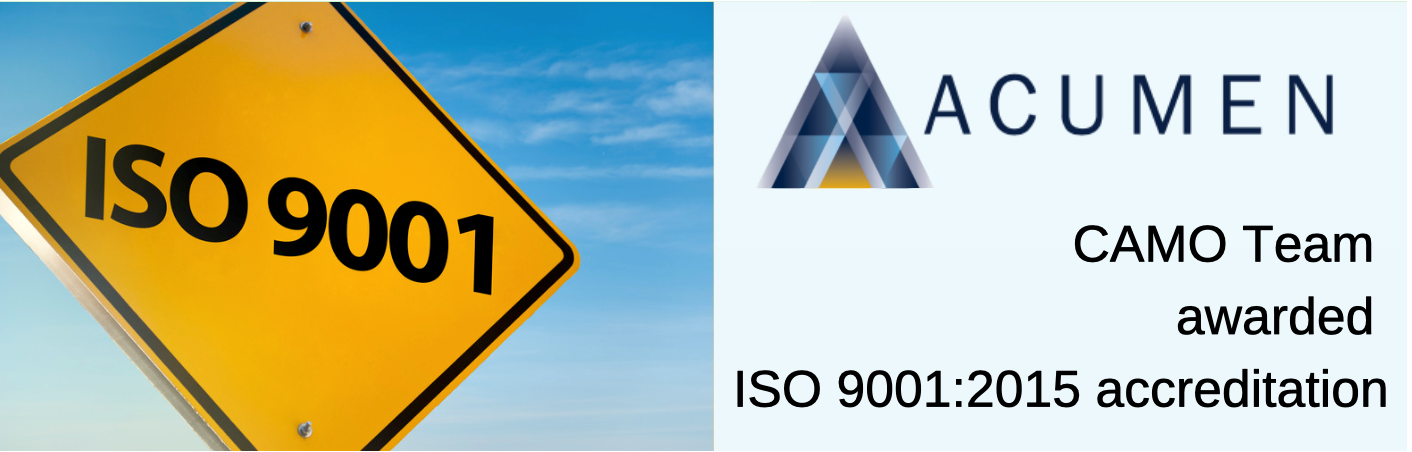 Acumen Aviation Awarded ISO 9001:2015 Accreditation